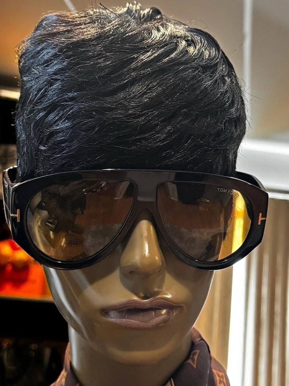 Tom Ford Achilles Shield Sunglasses FT1182 Black & Brown